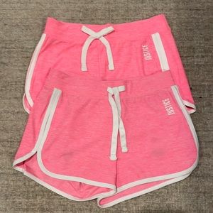 2 pairs of Justice Pink shorts size 10
